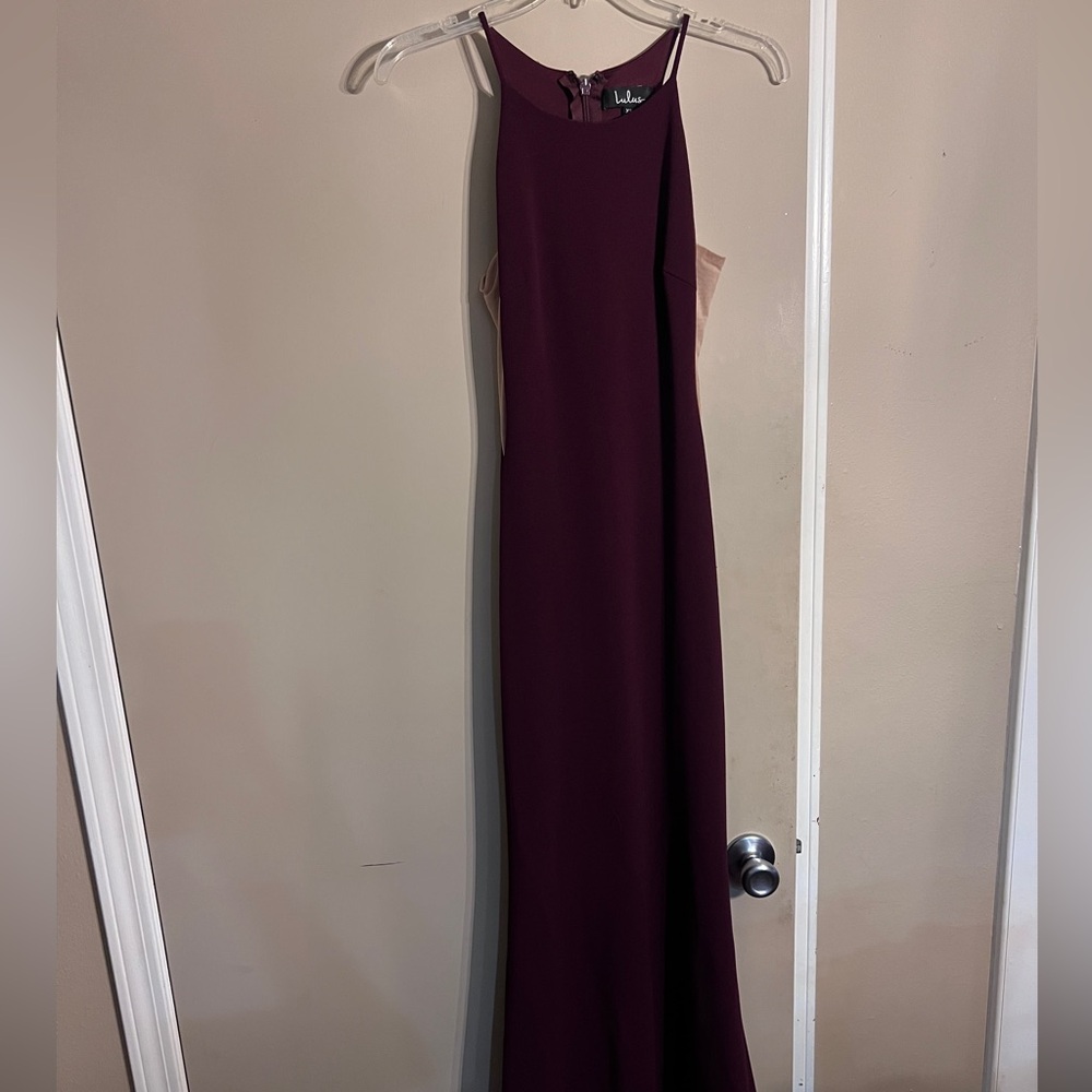 Lulu's Chic Plum/ burgundy  Backless Dress